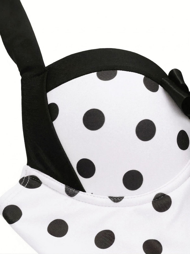 [Prévente] Maillot de bain une pièce carreaux rouges et nœud années 1940