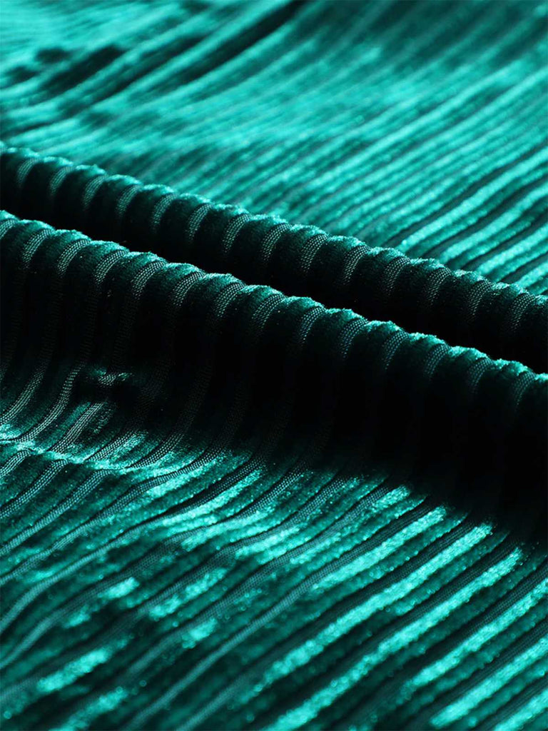 Robe babydoll en velours à col carré et manches bouffantes années 1960