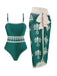Bohème Florale Imprimé One-Pièce Maillot de Bain & Cache Maillot Années 1970 7