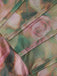 1930s Rose Print Fishbone Ruched Slit Dress