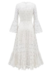 Robe Longue Évasée en Dentelle Dos Nu Unie années '30 2