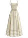 1930s Striped Spaghetti Strap Swing Dress - vintage dress, retro fashion, rockabilly