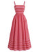 1930s Striped Spaghetti Strap Swing Dress - vintage dress, retro fashion, rockabilly