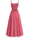 1930s Striped Spaghetti Strap Swing Dress - vintage dress, retro fashion, rockabilly