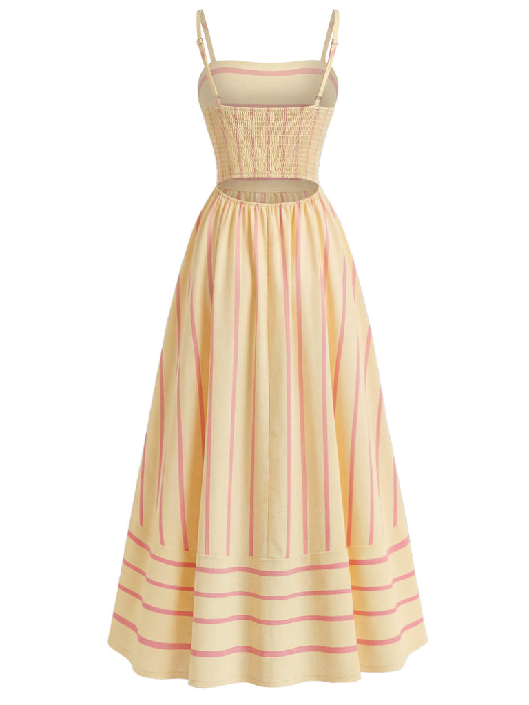 1930s Striped Spaghetti Strap Swing Dress - vintage dress, retro fashion, rockabilly