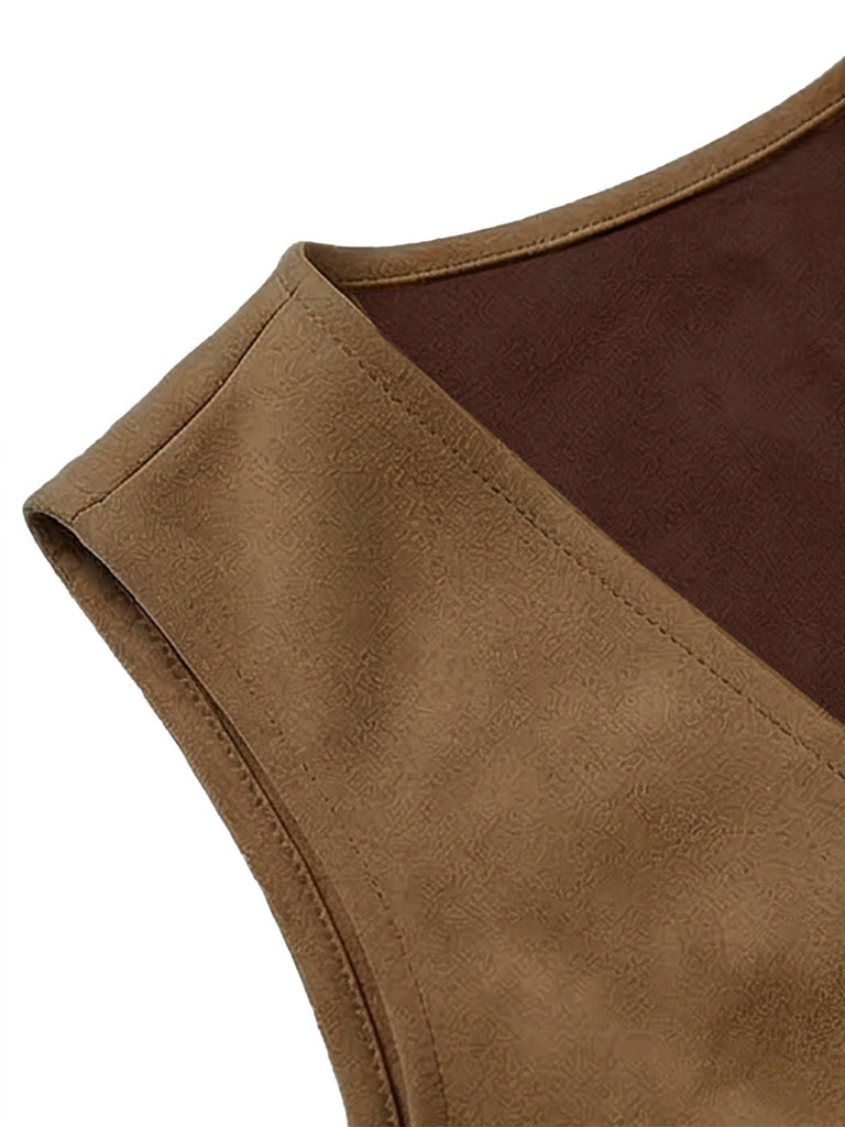 Gilet Western à Franges et Clous en Daim Années 30
