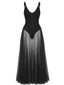 Robe Longue Fluide Col V Maille Bretelles Années 1930
