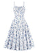 Robe Évasée Florale Sans Manches Bretelles Fines Années 1940 2