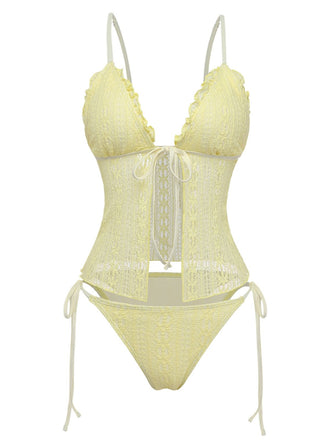 1940s-Lace-Knit-Double-Layer-Fabric-Bikini