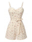 Combishort bretelles patchwork pois beige années 1940