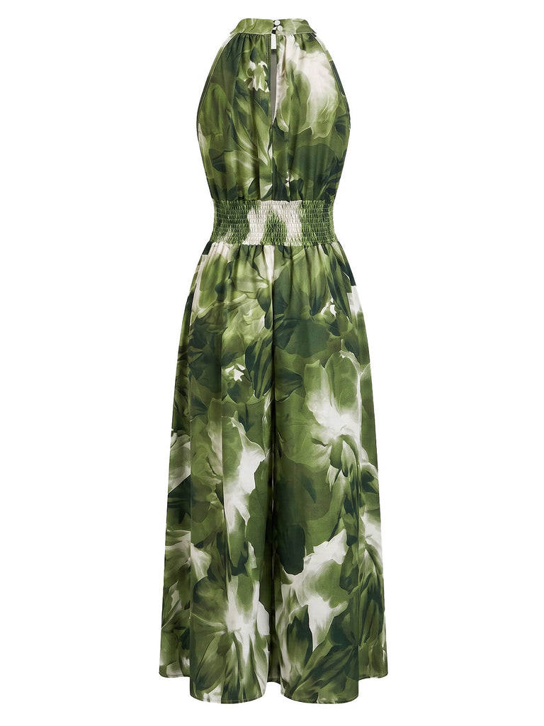 Robe Sans Manches Floral Tie-Dye Années 40