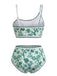 Ensemble Bikini Floral Botanique Asymétrique Taille Haute Années 1950 3
