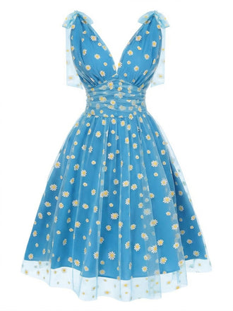 [Prévente] Robe Évasé Filet Marguerite Beige Années 1950 23