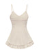 Top Cami Brodé Floral avec Dentelle Années 50