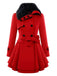 Manteau en hiver cintré à col en fourrure de Noël Chic