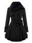 Manteau en hiver cintré à col en fourrure de Noël Chic