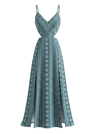 Robe Maxi à Bretelles Fines Style Boho Années 70
