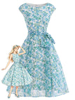 [Prévente] Robe Évasée Florale Col Bateau Ceinture à Nouer Années 1950