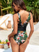 Tropical Léopard Boucle Col en V Une Pièce Maillot de Bain Années 1950 7