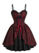 Robe gothique en jacquard à pierres précieuses, roses et dentelle années 1950 - 1