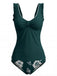 Ensemble Tankini Floral Froncé à Bretelles Volantées années '50 4