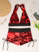 Ensemble Bikini Tête de Mort Gothique Halter Années 1950 9