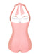 [Prévente] Maillot de Bain Dos Nu Froncé à Pois Menthe années 50 10