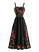 Florale Smockéé Bretelles Spaghetti Robe Années 1950 3
