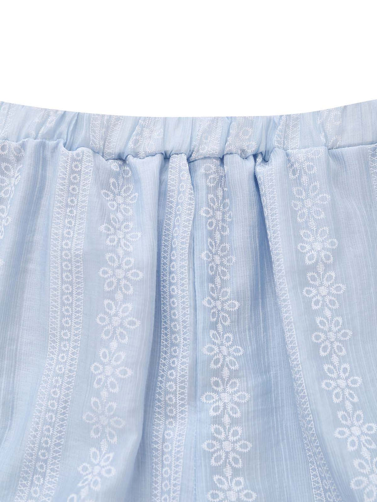 Deux Pièces Sans Manches Col en V Dentelle-Up Corset Haut & Pantalon Années 1950 5