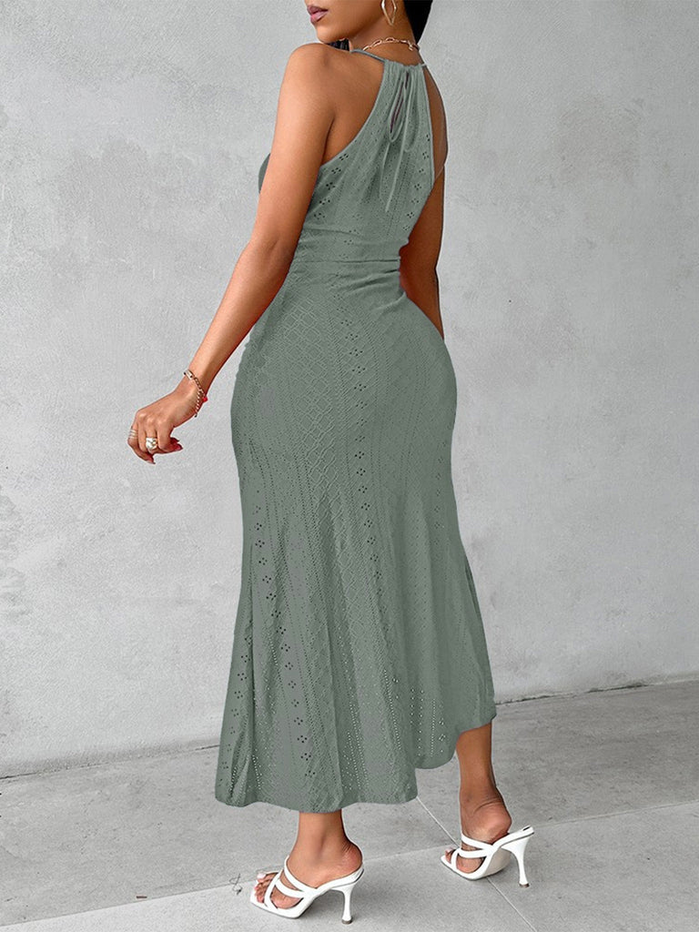 Robe Halter Découpée Crochet Années 60