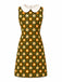 Robe orange col claudine marguerite des années 1960