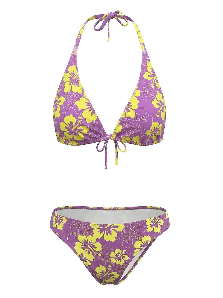 1960s Floral Tropical Bikini - vintage fashion, retro style