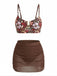 Ensemble Tankini Floral à Boucle Métal en U Taille Haute années '60 7