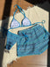 Ensemble Bikini Triangle Dos-Nu Rayé en Maille Années 1960