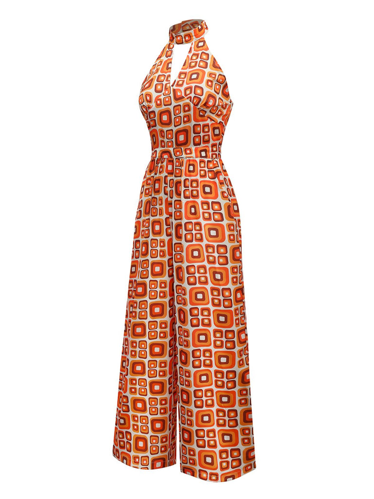 [Prévente] Combinaison Hippie Géométrique Col Mao Violet années 60 4