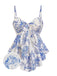 Rose Pêche Maillot de Bain Une Pièce Uni à Volants Dos Nu années '40
