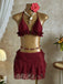 Ensemble bikini col halter et cache-maillot fleurie années 1960