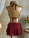 Ensemble bikini col halter et cache-maillot fleurie années 1960