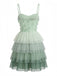 1960s tulle cake dress back view showing vintage tiered design