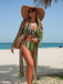 Ensemble Bikini Lacé à Rayures Verticales et Cache-Maillot Années 60