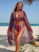 Ensemble Bikini Lacé à Rayures Verticales et Cache-Maillot Années 60