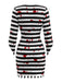 Robe courte Halloween de prisonnier rayée à éclaboussures de sang années 1970 - 3