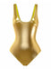 Maillot de Bain Une Pièce Col Arrondi Métallisé Années 70