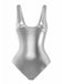 Maillot de Bain Une Pièce Col Arrondi Métallisé Années 70