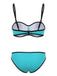 Ensemble Bikini à Bretelles Fines Bicolore Années 70