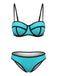 Ensemble Bikini à Bretelles Fines Bicolore Années 70