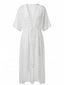 Maxi-robe paréo transparente à pois et à nouer années 70