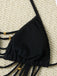Ensemble Bikini Halter Lacé à Perles Métalliques Années 80