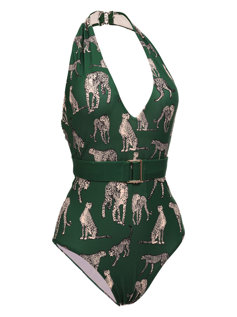 [Prévente] Maillot de bain une pièce rouge Carreaux Vintage À Col Licou