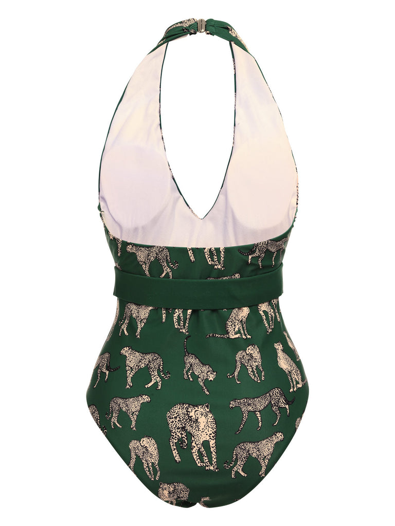 [Prévente] Maillot de bain une pièce rouge Carreaux Vintage À Col Licou